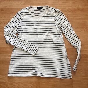 Hatch nursing/maternity long sleeve crewneck stripe black white sz 1 organic sm